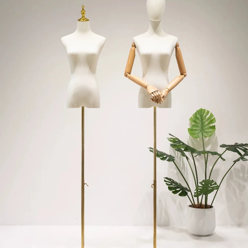 Adjustable Female Mannequin, Half Body Display Stand for Wedding Dress & Qipao, Clothing Store Showroom Prop for Women's Wear