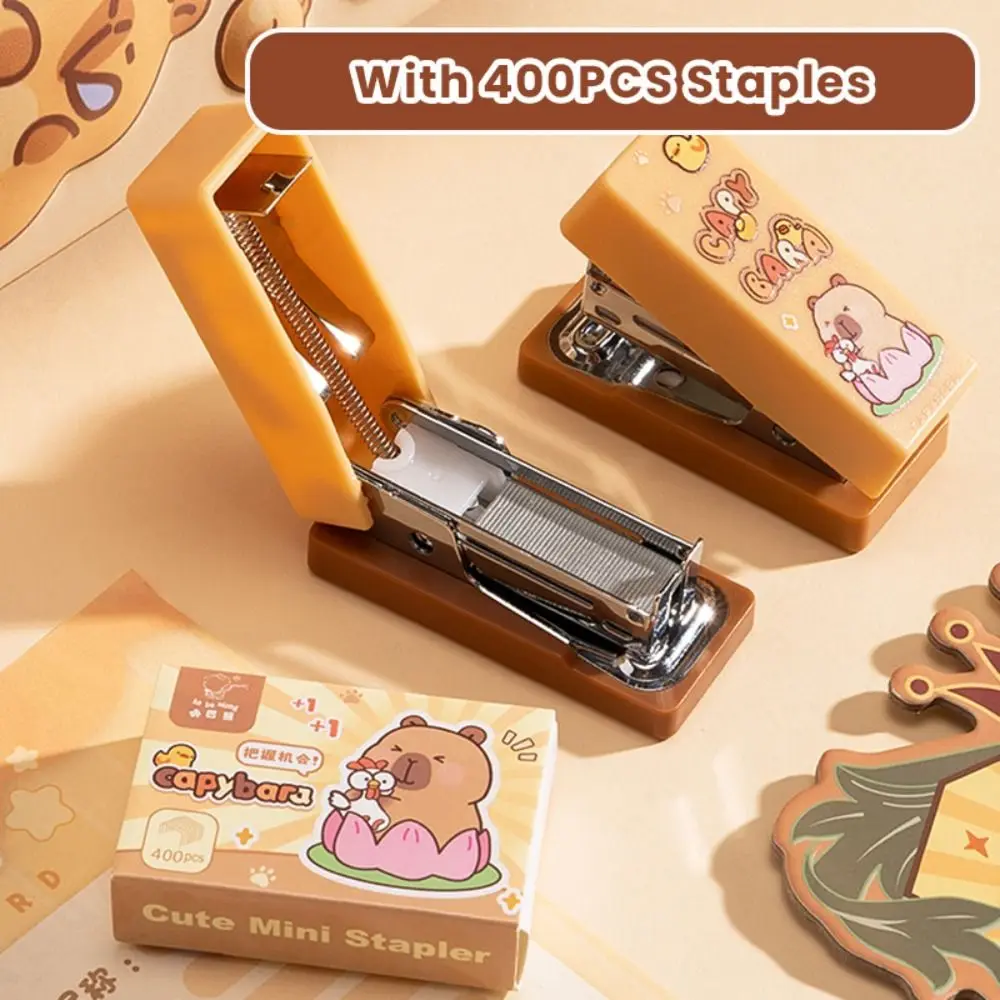 Capybara/Panda Stapler Mini Portable Use 24/6 Staples Heavy Duty Stapler Labor-saving Portable Manual Stapling Machine