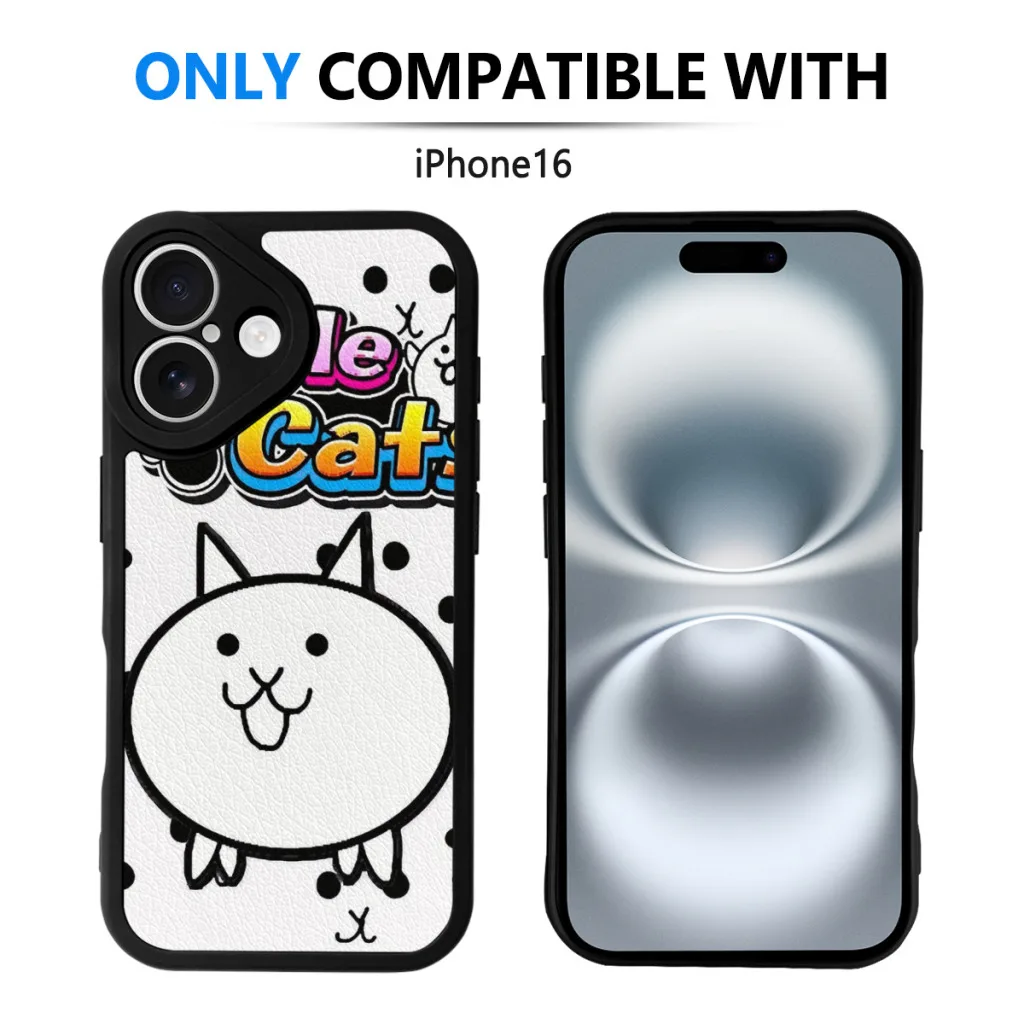 Capa de telefone para iPhone 16 Pro Max Plus Capa de pele de silicone Hot Game Battle Cats