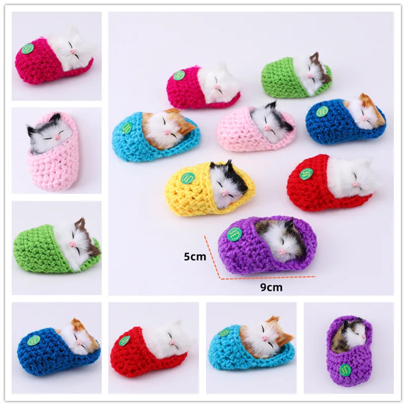 1개 귀여운 잠자는 고양이 피규어, 미니어처 고양이 장난감, 수제 공예 선물, 어린이 교육용 장난감