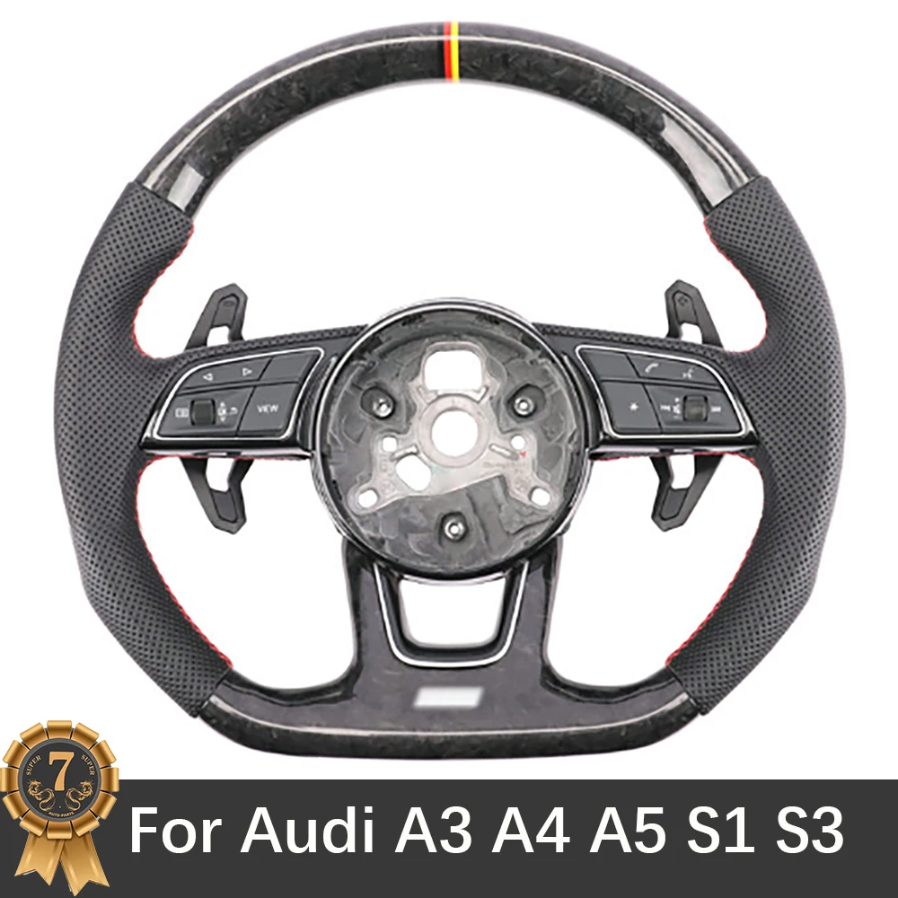 

For Audi A3 A4 A5 S1 S3 S4 A6 A7 B9 S5 Customized Carbon Fiber Red Line Steering Wheel Assembly Accessories