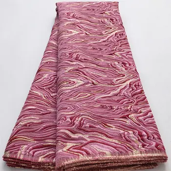 白色奢華非洲提花蕾絲布料 2025 最新尼日利亞錦緞蕾絲布料,適用於晚宴舞會奢華女士禮服縫紉 10 最佳銷售 奢華蕾絲 - №5