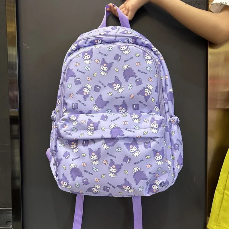 Sanrio Kuromi ransel motif kartun Y2k gadis manis gaya Korea tas sekolah kapasitas besar imut tas perjalanan modis baru wanita