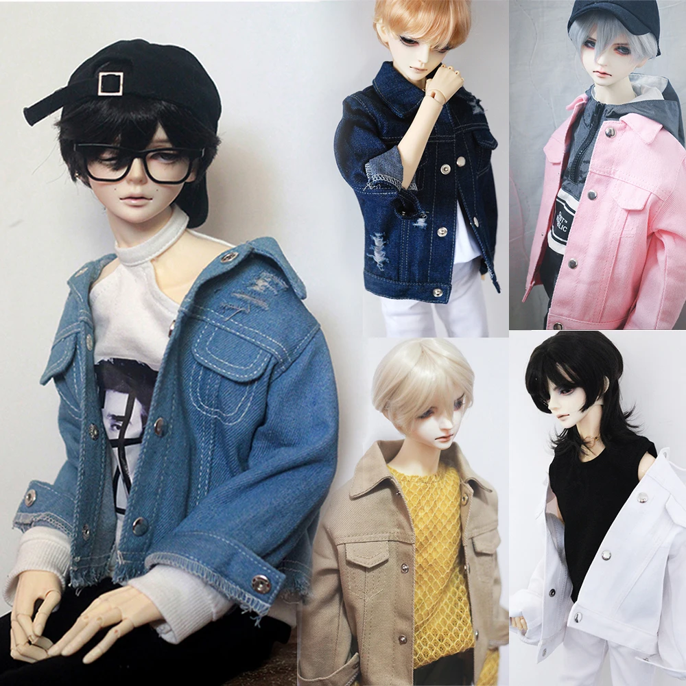 

D04-P139 children handmade toy 1/3 1/4 1/6 uncle SSDF doll BJD/SD doll's clothes Daily casual denim jacket 1pcs