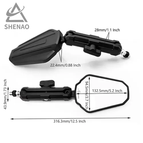 Imagen 2 del producto Espejo retrovisor Universal de alta calidad para motocicleta, ángulo de visión plegable y ajustable, Reflector de espejo lateral para motocicleta