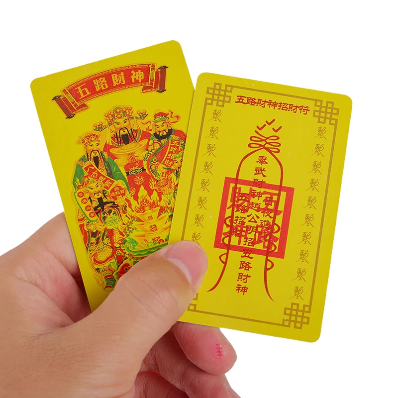 Chinese Feng Shui God Of Wealth Buddha Amulets Card For Business Fortuna Treasure Lucky Home Decoration PVC