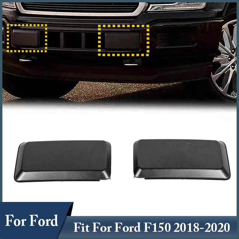 

2Pcs/Pair Car Front Bumper Trim Covers ABS Bumper Protection Cap Fit For Ford F150 2018 2019 2020 JL3Z-17E810-AB, JL3Z-17E811-AB