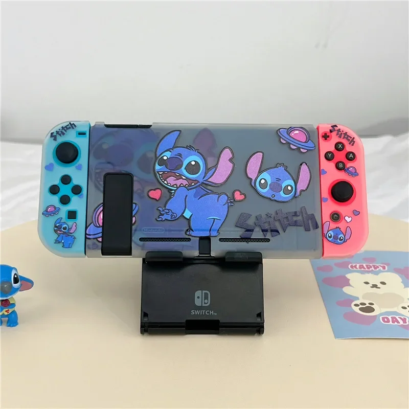 Disney Stitch Hard Case Charging Dock Station Cover Protective Shell for Nintendo Switch Oled NS Console Crystal Protector Skin