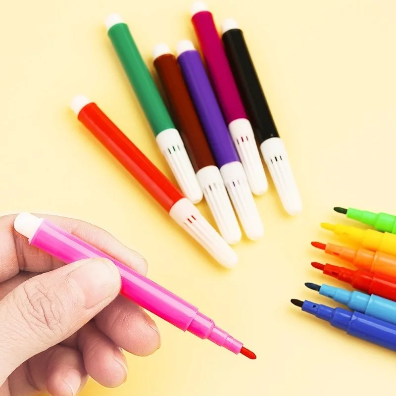 12pcs Set Easy Clean Children Watercolor Painting Pen Marker Student Artist Drawing Tool School Office Supply Stationery Gift