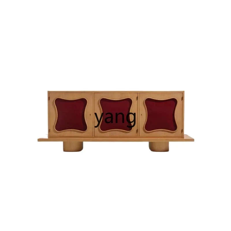 CX  solid wood small apartment living room floor cabinet retro model room storage storage cabinet