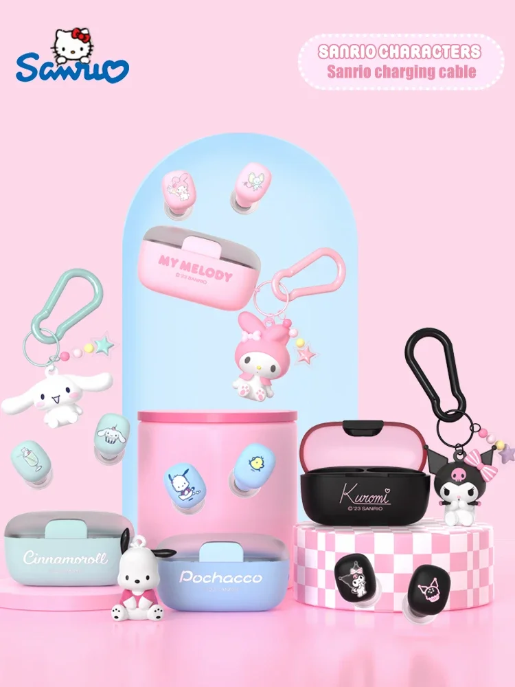 

Новинка Sanrio Kuromi Bluetooth-наушники Cinnamoroll Melody True Wireless гарнитура для спорта с сенсорным управлением Игровые наушники подарки