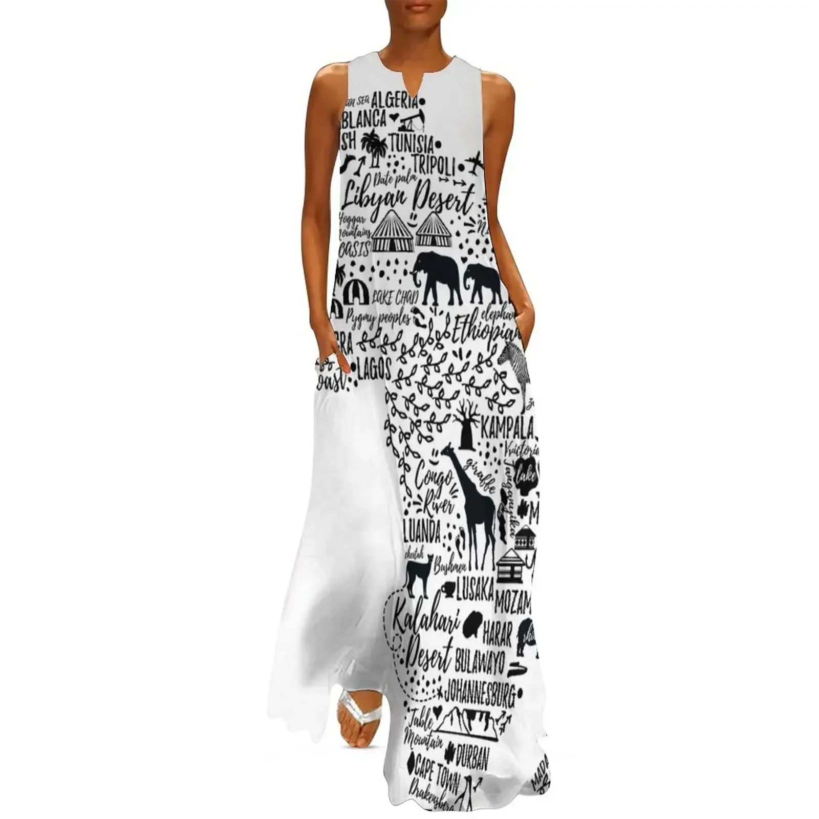 

Typography poster. Africa map. Long Dress beach dress Women's summer dresses Bridesmaid dress woman Dresses