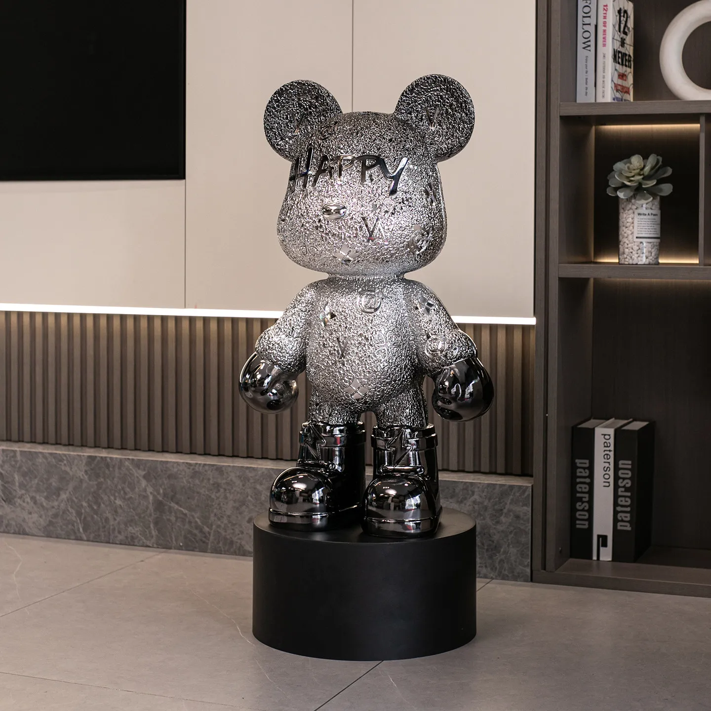 Living Room TV Cabinet Home Decoration High-end Doll Decorations,Cream Style High Violence Bear Floor Ornaments Decoration Craft