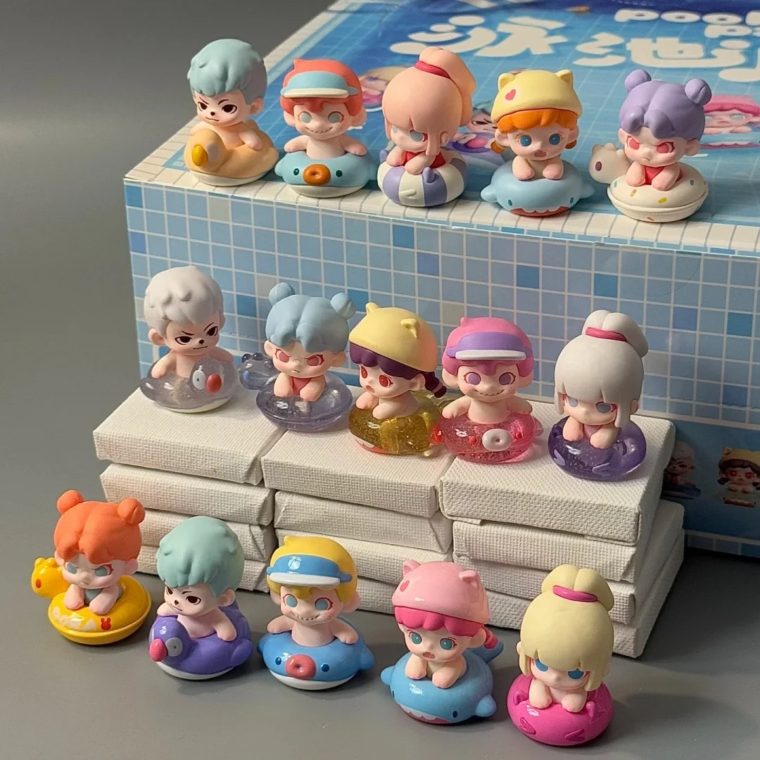 

Мини-слепая коробка, серия для вечеринки у бассейна, загадочная аниме-фигурка, кукла, милый подарок для коллекции, настольные украшения, модная сумка для догадок