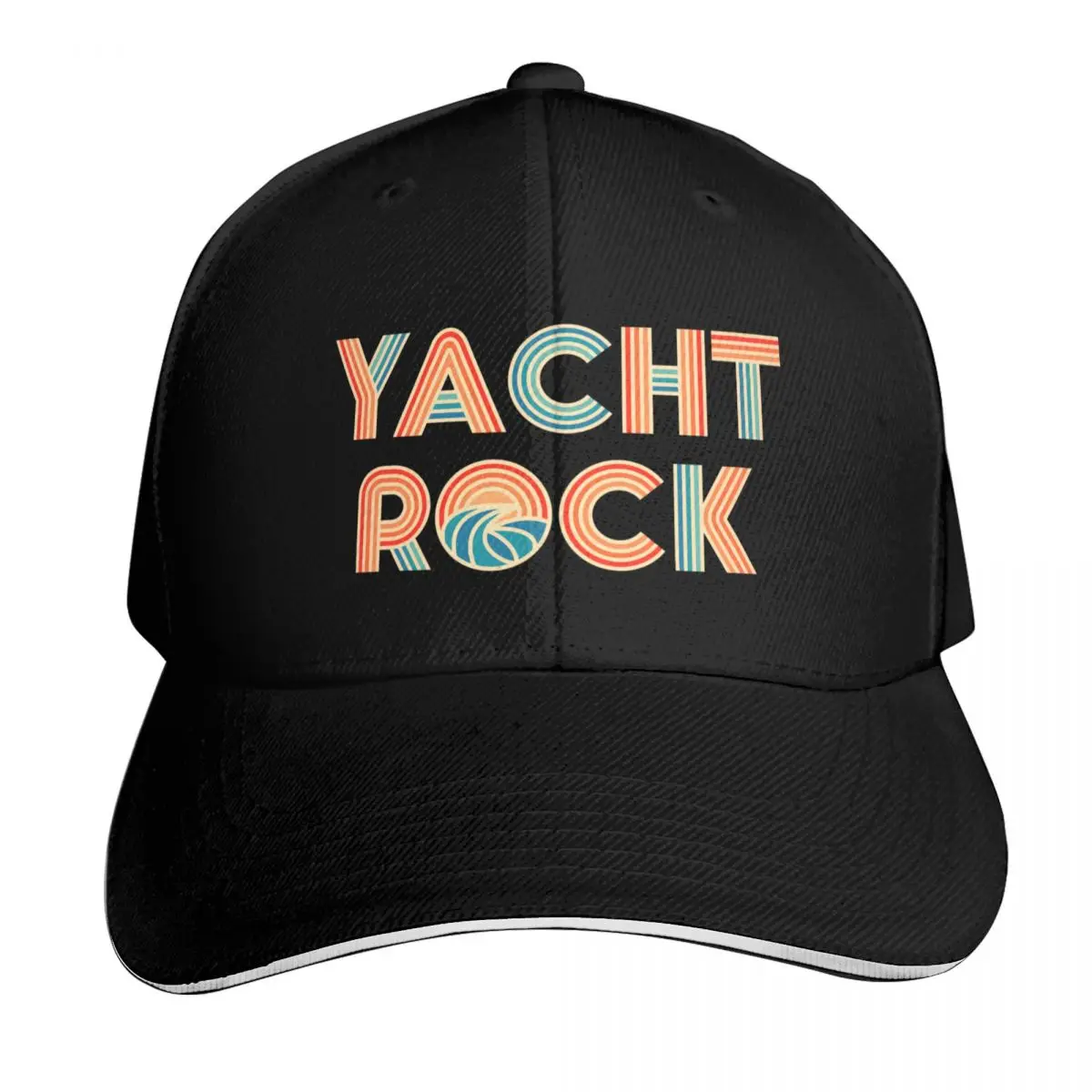 Yacht Rock Logo Baseball Cap Adjustable Buckle Closure Moisture Wicking Quick Dry Curved Brim Classic Fit