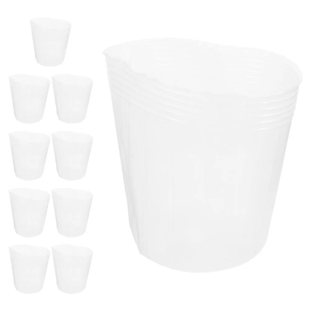 

10Pcs Flower Pot Liners Transparent Plastic Nursery Plant Pots Rectangular Clear Planter Liners for Garden Succulent Orchid