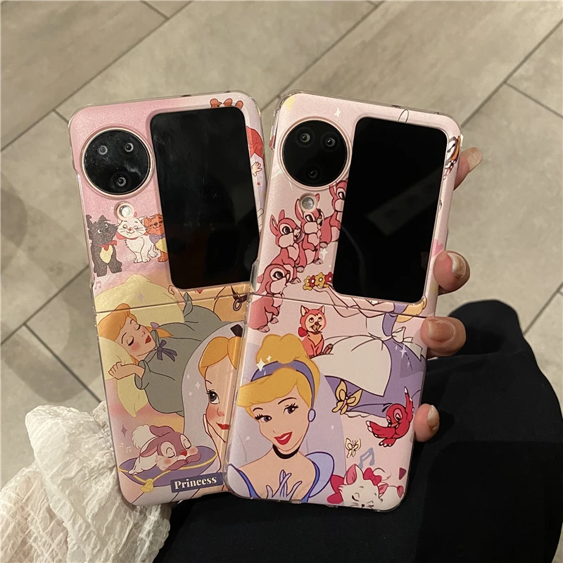 

Phone Case For OPPO Find N2 N3 Flip N VIVO X Flip FOLD2 Disney Cute Cinderella Aurora Monsters University Edge Back Cover