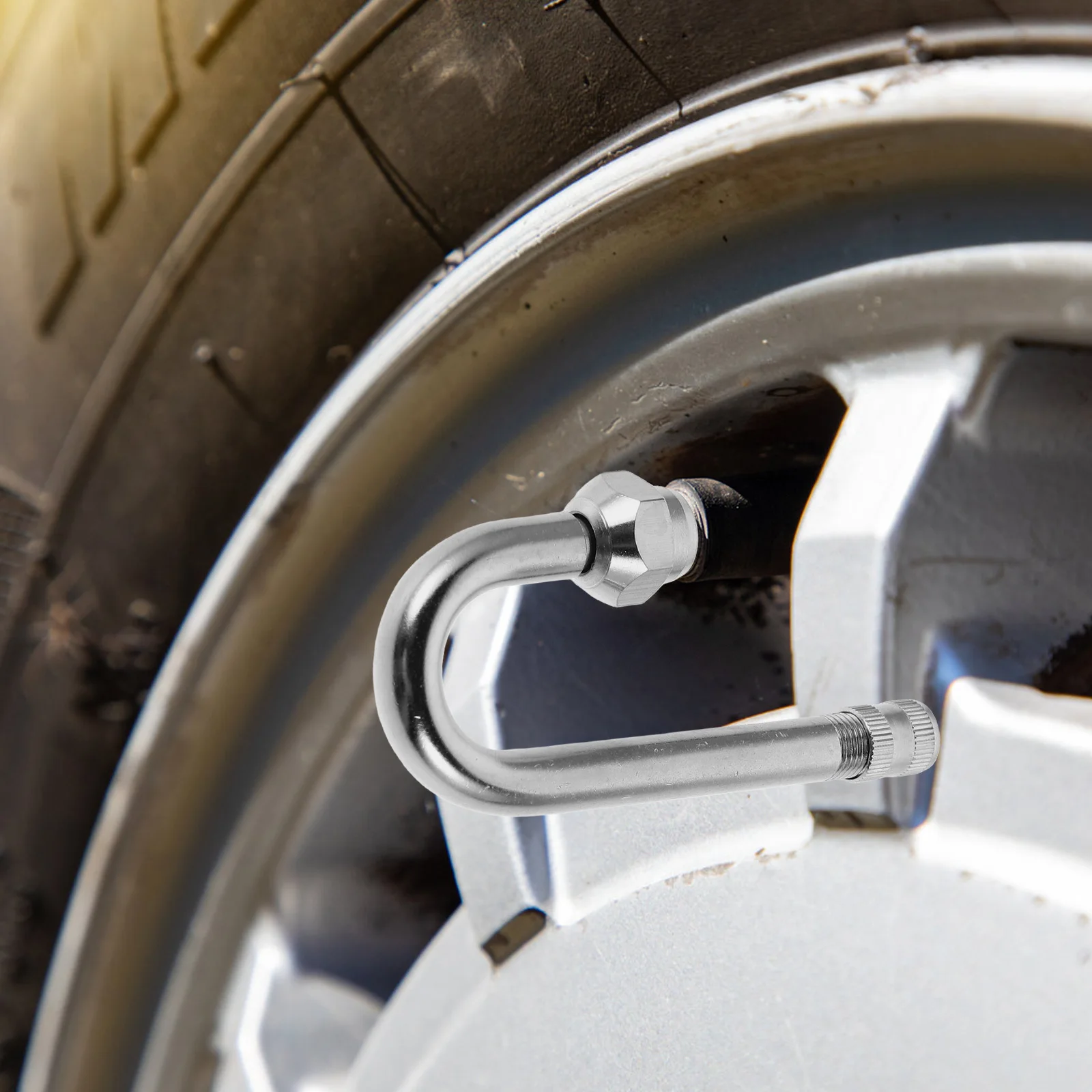 

2Pcs Metal Valve Stem Extension 180 Degree Angled Tire Valve Stem Extenders for Car Truck Bus Wheel Tire Inflation Easy Access