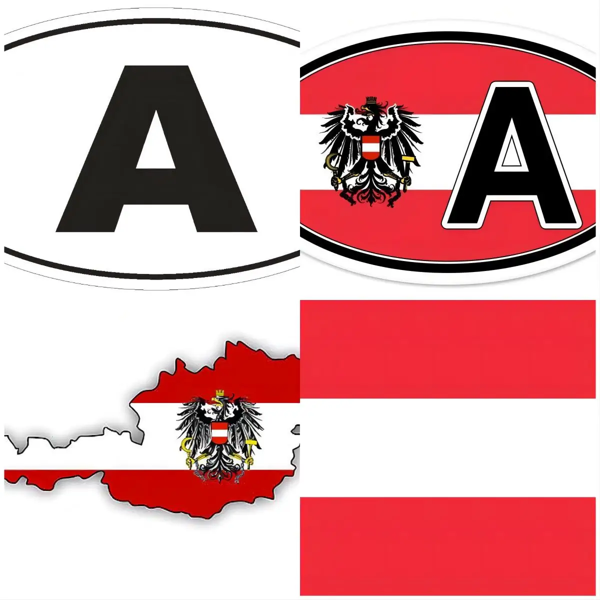 

Austria A Coat of Arms Flag Oval Car Window Bumper Sticker Decal