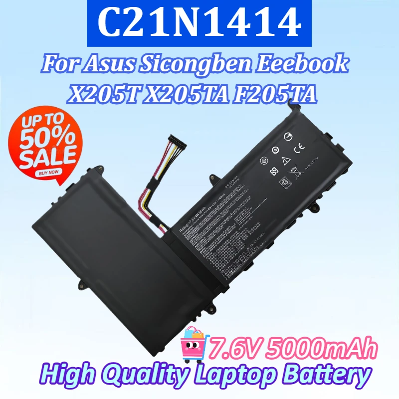 

New C21N1414 7.6V 5000mAh 38Wh High Quality Laptop Battery Replacement for Asus Sicongben Eeebook X205T X205TA F205TA