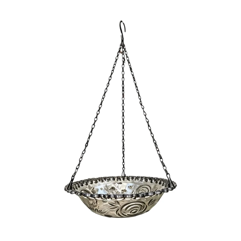  Space Saving Plastic Birdbath Bird Water Bowl With Hanging Chain Suitable For Year Round Use In Garden Balcony Or Porch
