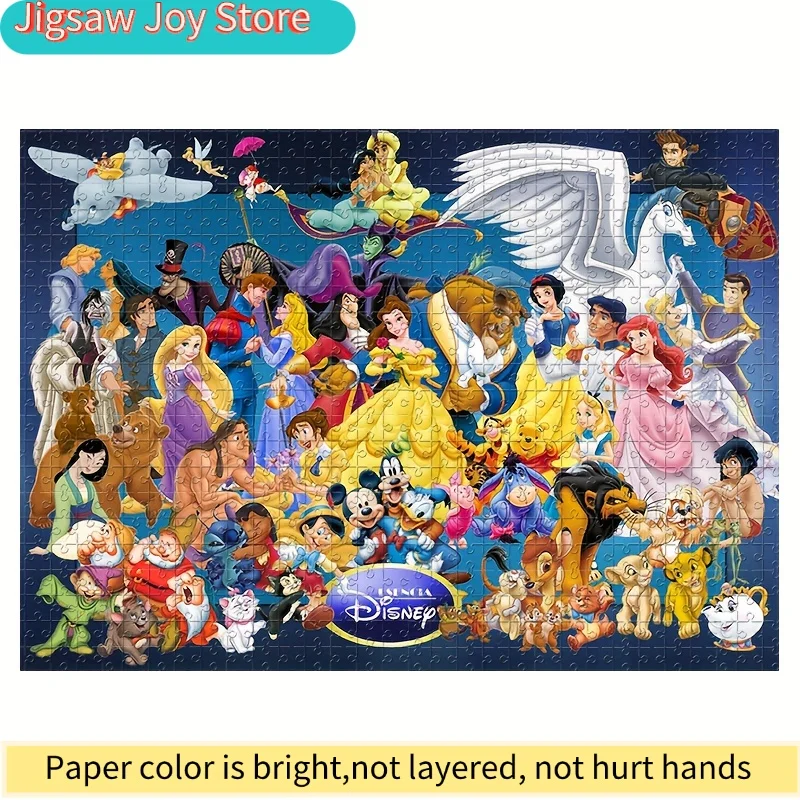 

1000pcs Puzzle Featuring Disney Characters And Animals, Including Princesses And Princes, Mickey Mouse, Stitch, And Winnie The