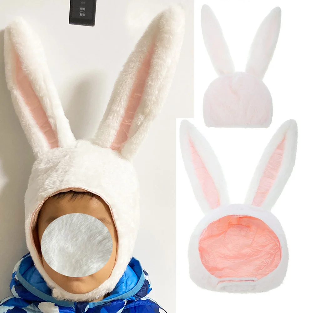 

Easter Plush Bunny Ears Hat Rabbit Costume Hood Fun Warm Soft and Cozy Hat Kid Women Men Holiday Christmas Party Cute Rabbit Hat