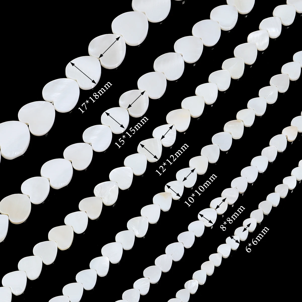 Natural Freshwater Heart Shell Beads White Mother of Pearl Shell Loose Beads For DIY Jewelry Making Bracelets Necklace Supplies