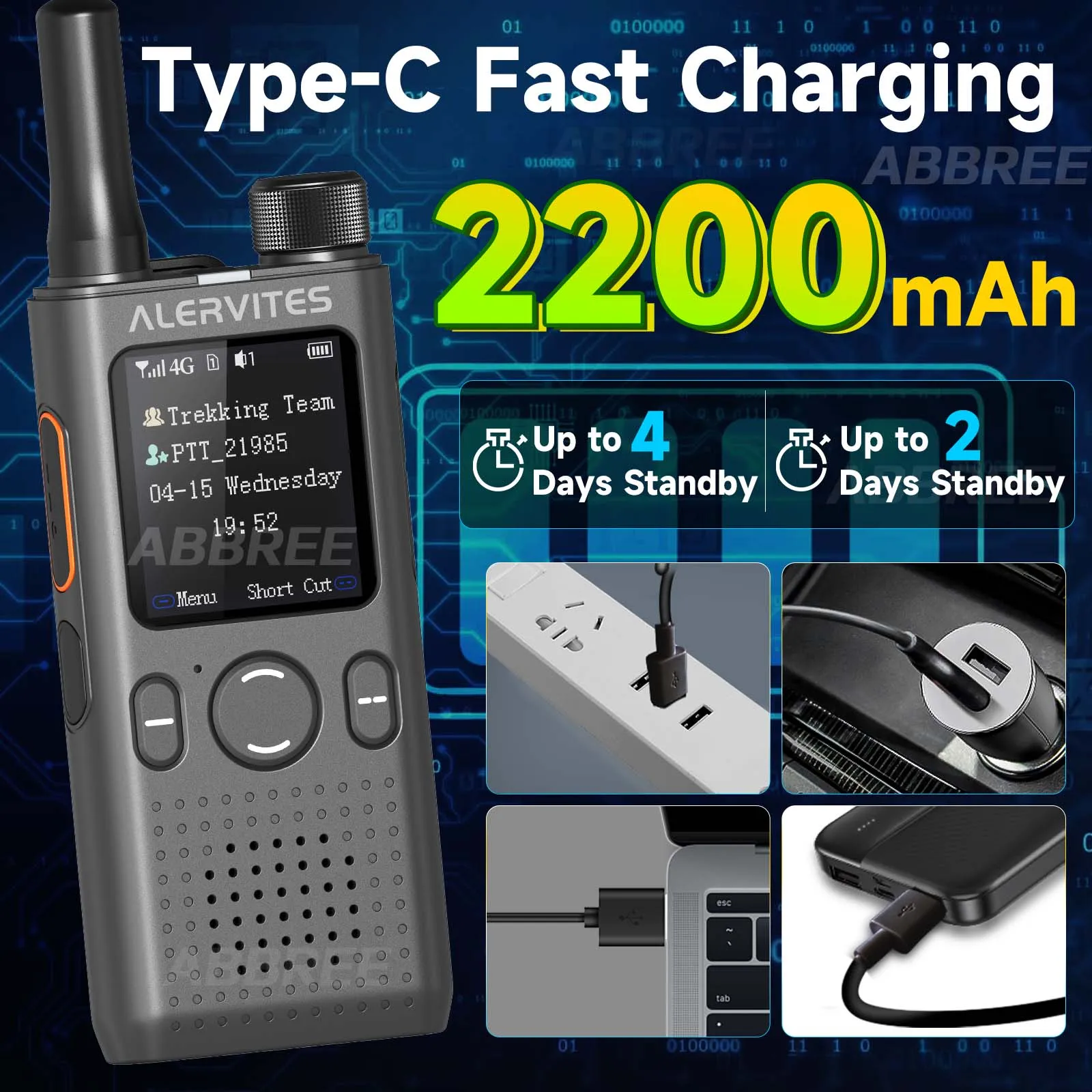 바오펑 AT1 POC 무전기 평생 무료 사용, 그룹 생성 자유롭게, 글로벌 4G/5G 네트워크 무전기, 무제한 거리 통신, ALERVITES