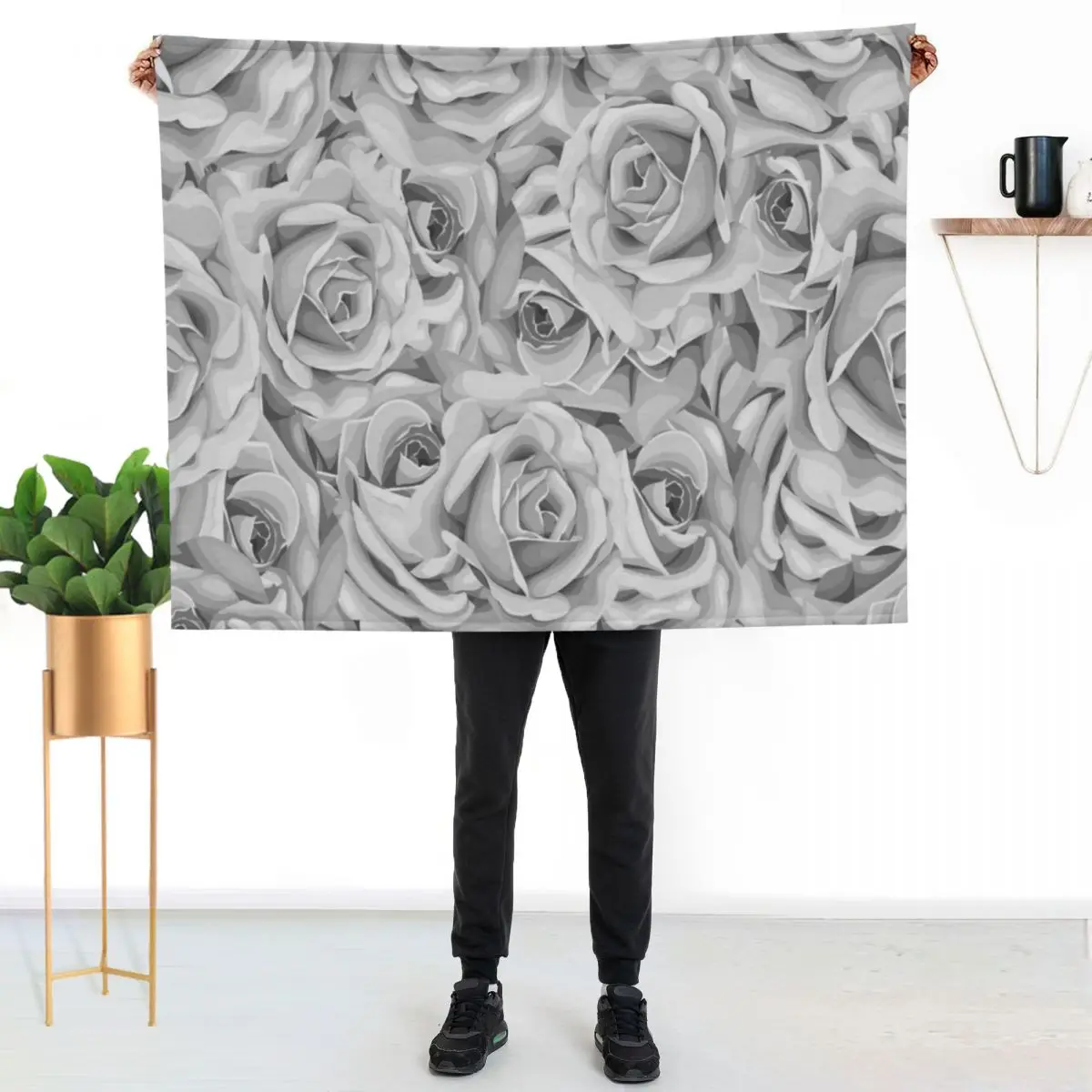 A million rose yellow and gray color of the year 2021 Throw Blanket Tourist Decorative Beds Beach Picnic Blankets