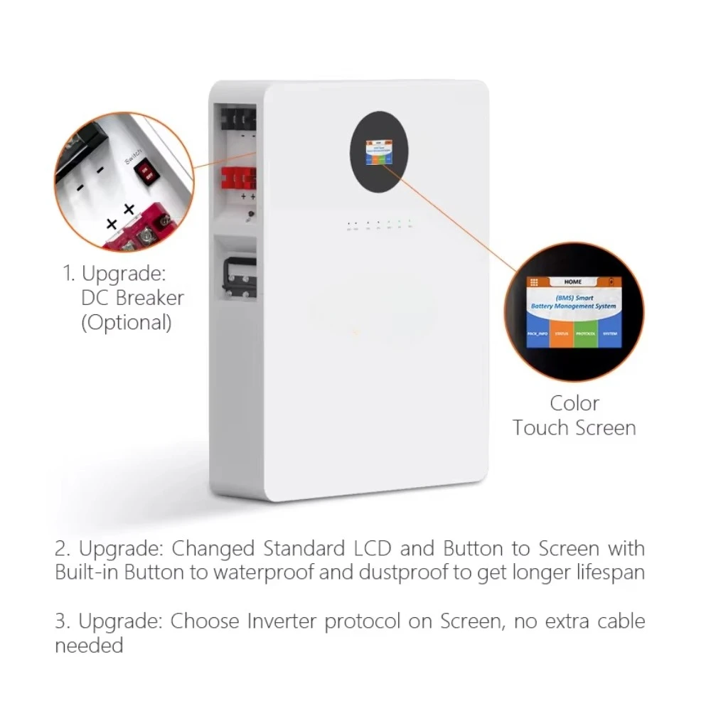 Solar Mobile LiFePO4 Battery Pack 51.2V 100Ah 200Ah 300Ah 10-20Kw Hybrid Grid Home Battery Backup Storage System