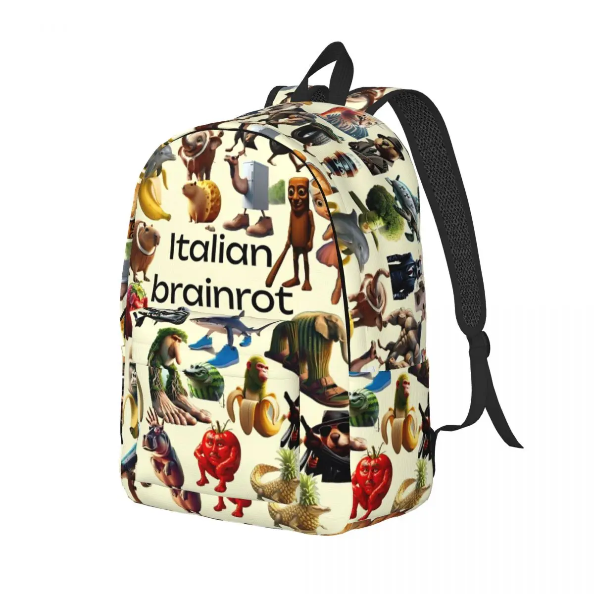 이탈리아 Brainrot Funny AI Meme 멋진 배낭 선물 학생 하이킹 여행 Tung Sahur 데이 팟 남성 여성 대학 캔버스 가방