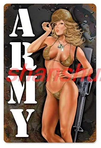 Retro Army Pinup - Pin-Up Girl Metal Signs Military 8