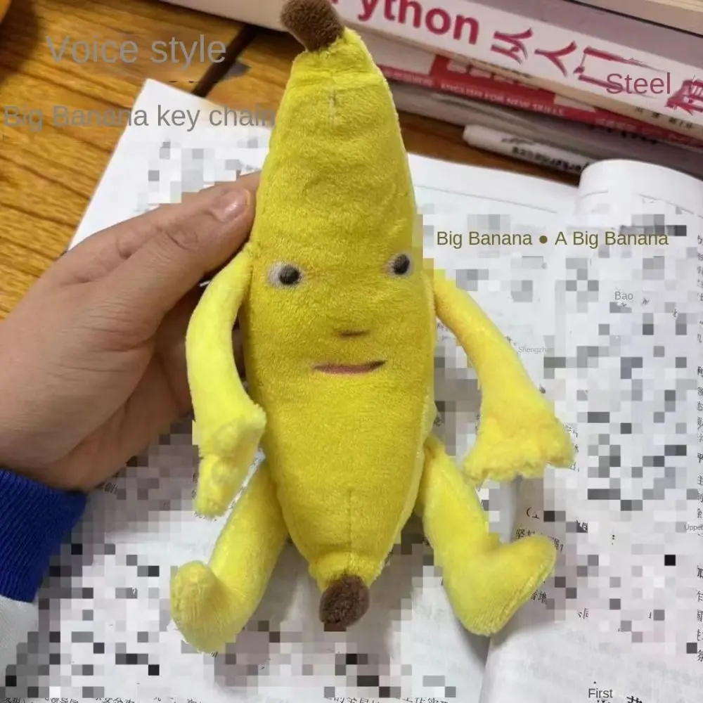 Plush Banana Keychain Big Banana Vocal Doll with Music Singing Big Banana Toy Funny Singing Big Banana Banana Doll