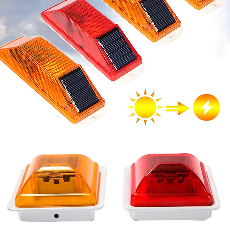 Solar Powered Cap Warning Lamp LED Flashing Lights Road Barriers Traffic Barriers Square Flashing Obstacle Lights  led lights