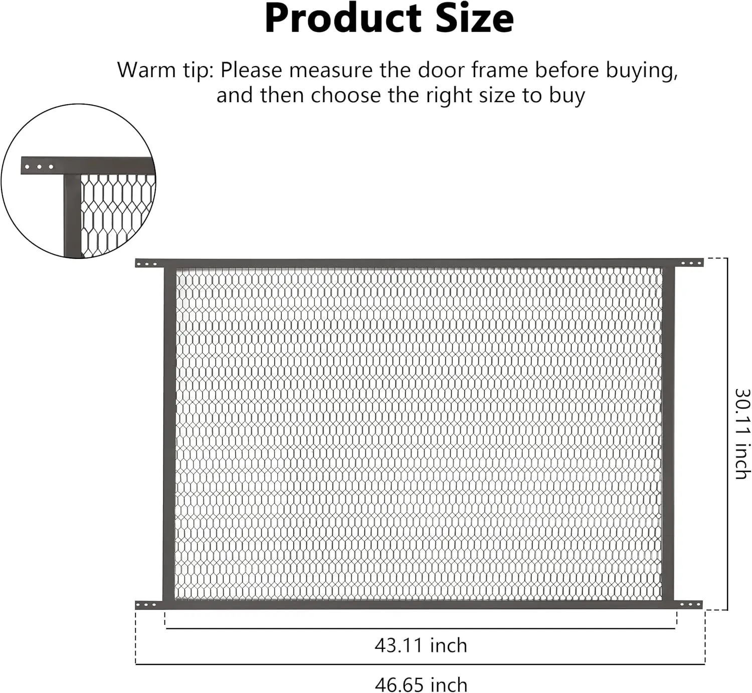 Guardian Steel Pet Grille Screen Door Protector for Dogs Pets Cats Scratch Protector Replacement Bronze 48 Inch Screen Door