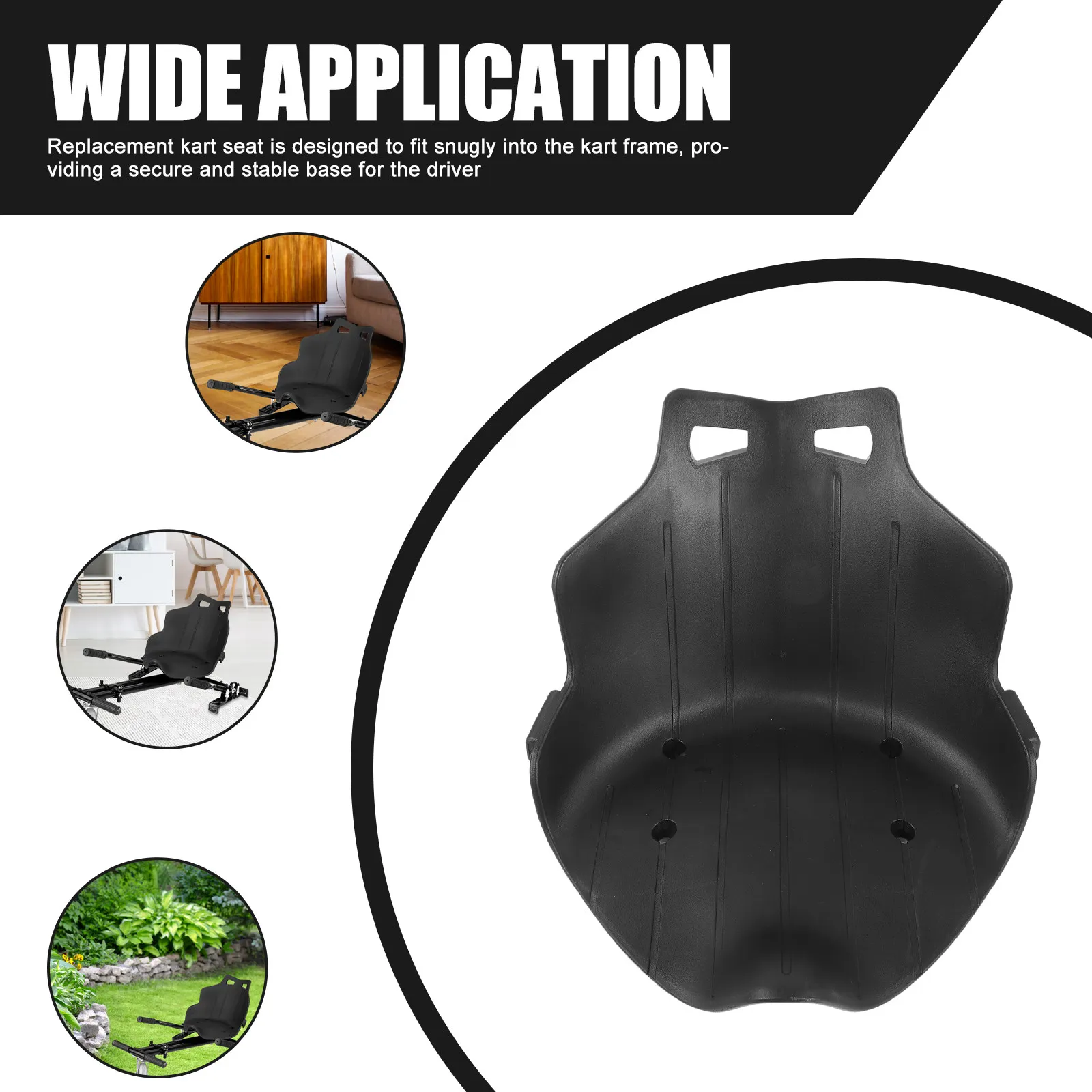 Plastic Replacement Kart Seat PP Material Lightweight Compact Racing Seat Replacement Attachment for Balancing Scooter Go Kart