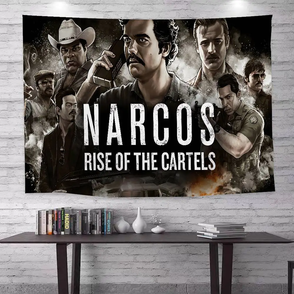 Narcos TV Pablo Escobar Colorful Tapestry Wall Hanging Hanging Tarot Hippie Wall Rugs Dorm Wall Art Decor
