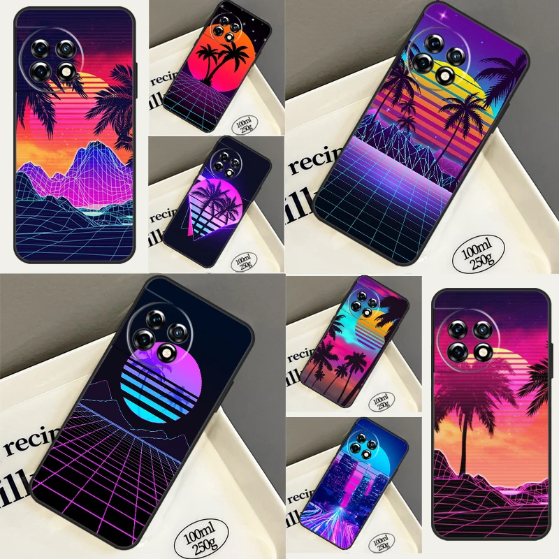 Synthwave Retro 80s Neon Case For OnePlus 10 Pro 11 9 8 Ace 9R 9RT 8T 10T OnePlus Nord CE 2 3 Lite 2T N10 N20 Cover