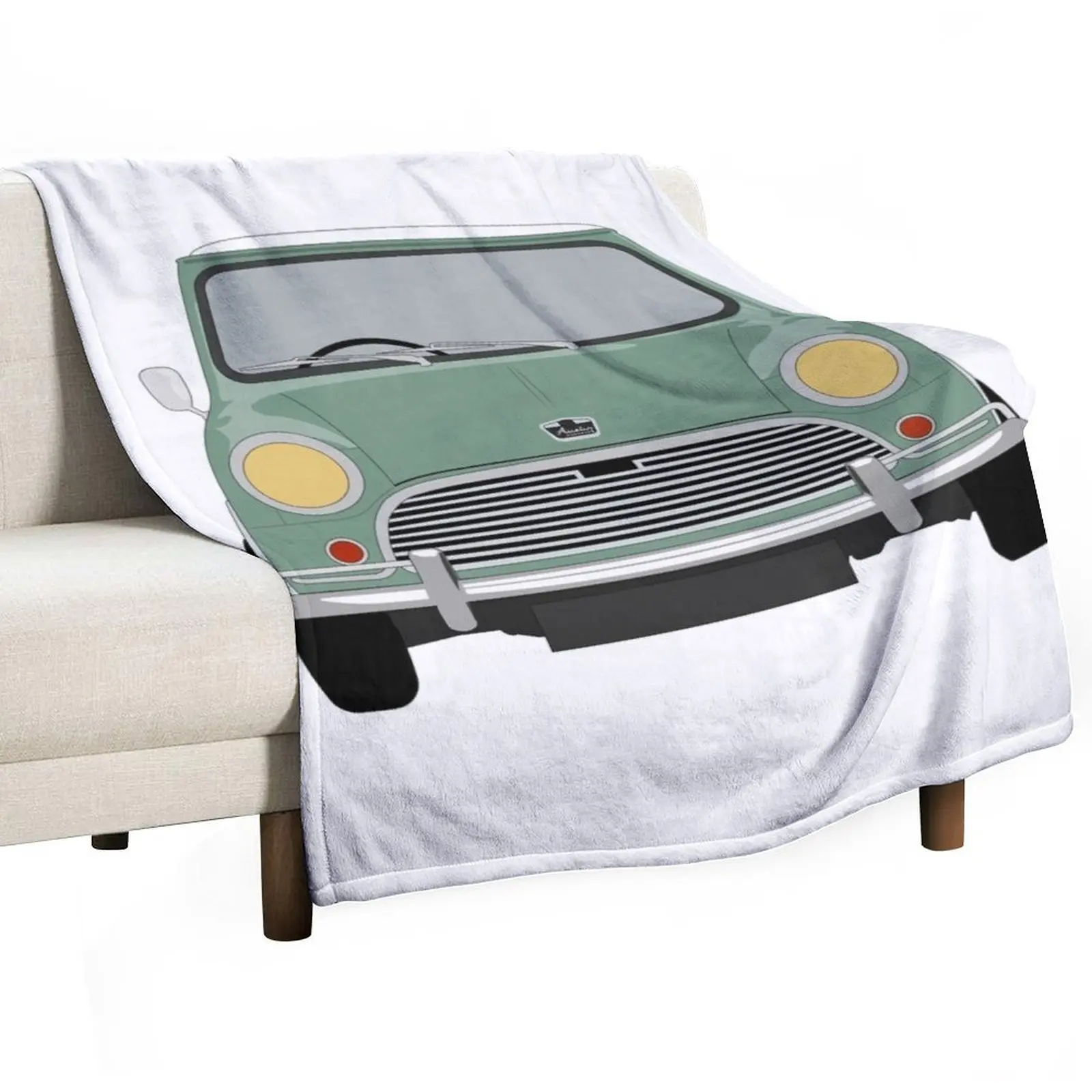 

Austin Mini Cooper mk1 British green Throw Blanket manga Baby Vintage Soft Big Blankets