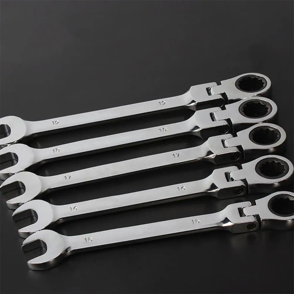 Multifunctional Metric Gear Spanners Flexible Head Durable Steel Repair Ratchet Combination Set Gear Wrench Garage Accessories