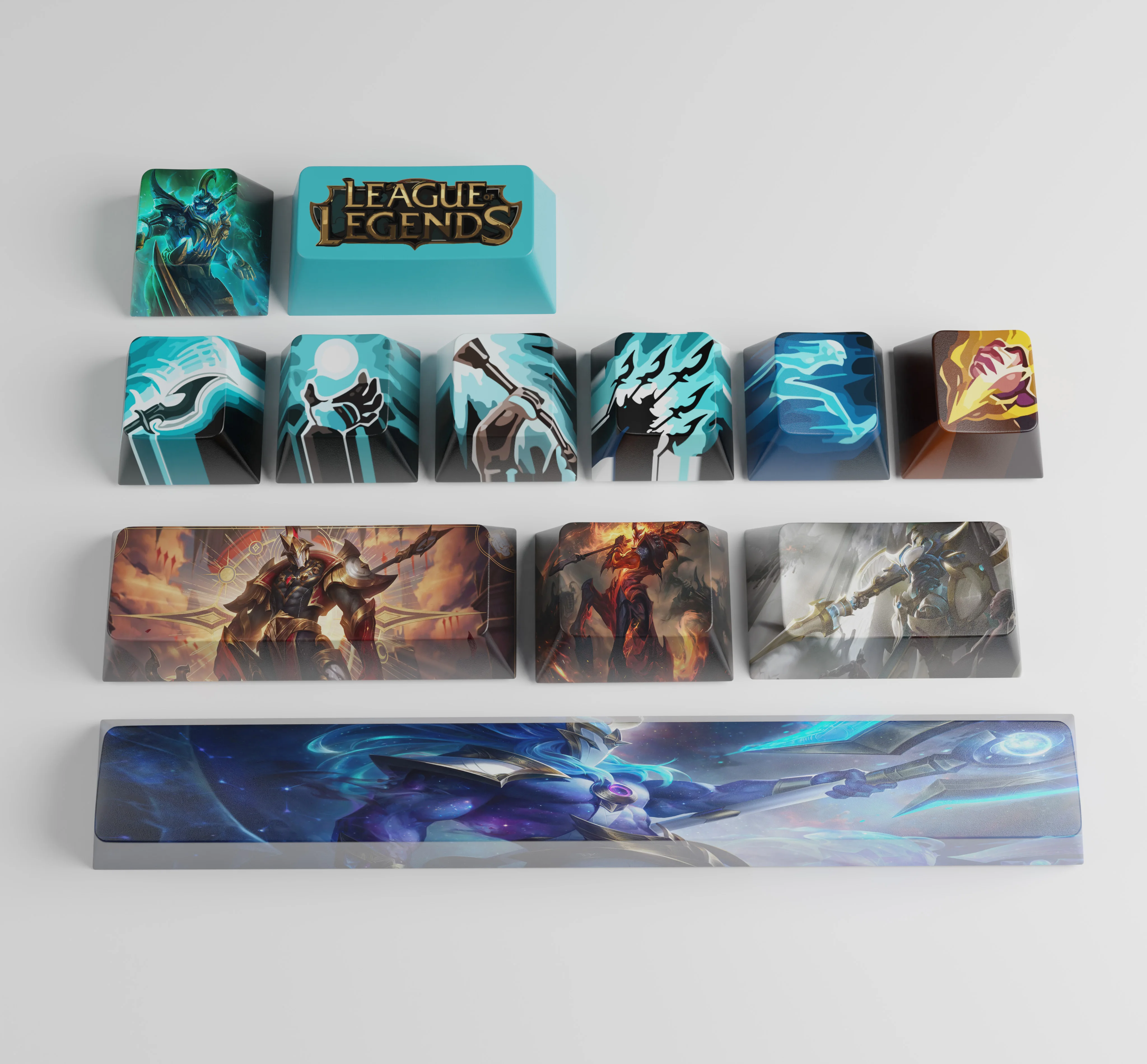 12Pcs League of Legends Custom All Champion Summoner Heroes Personality Keycap For Mechanical Gaming Mini Keyboard Keycaps