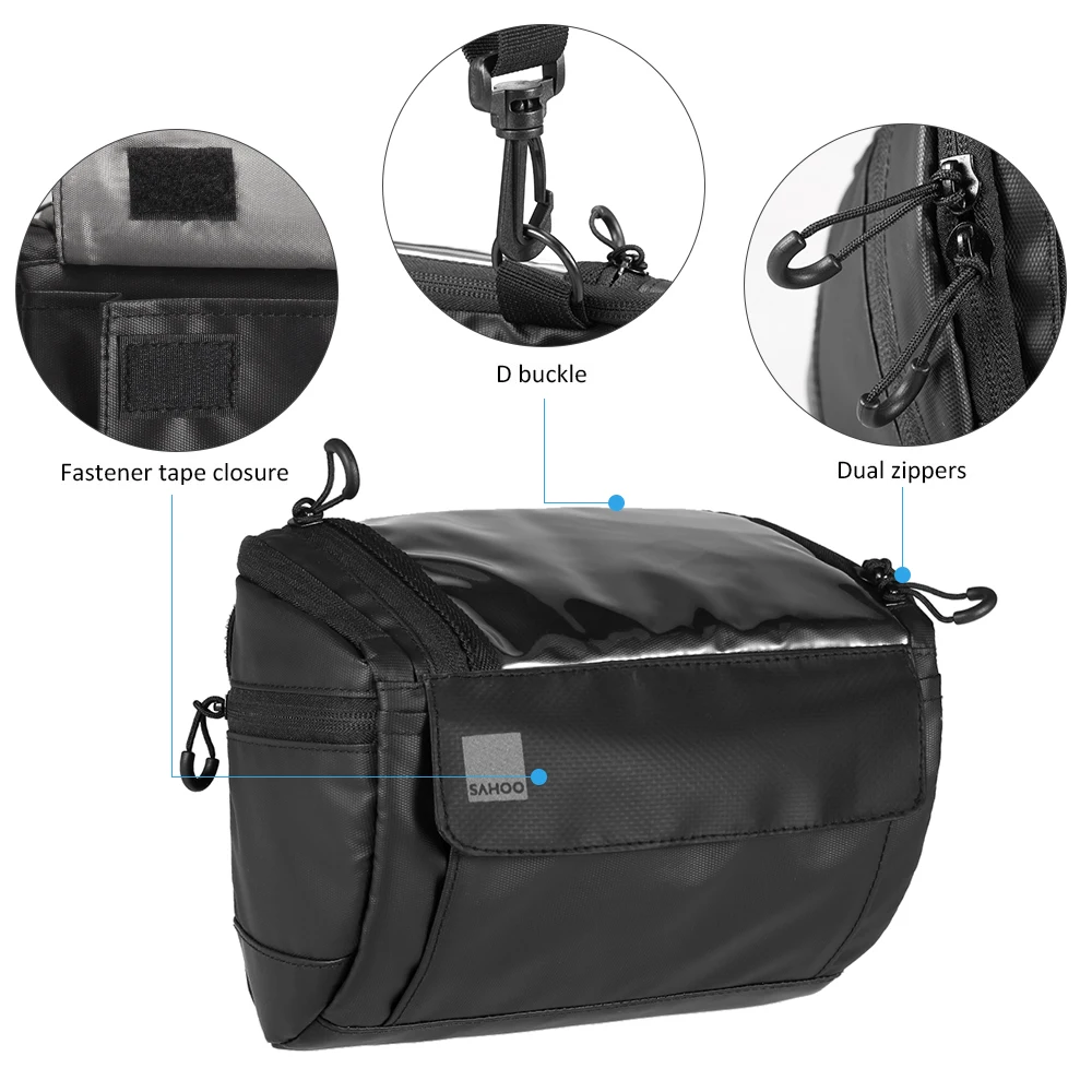 SAHOO Multifunction Cycling Bike Bicycle Handlebar Bag Basket Bag Front Tube Pocket Outdoor Sports Shoulder Pack Mtb Bicycle Bag