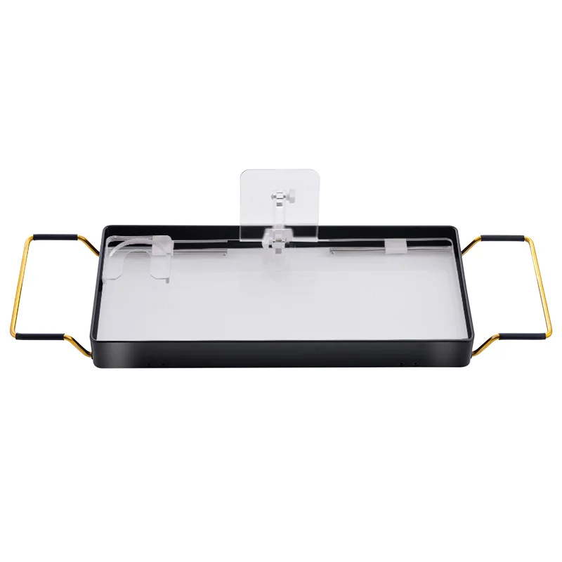 

Aluminum alloy acrylic bathtub rack Multifunctional telescopic non-slip shelf Tray bathroom bath bracket