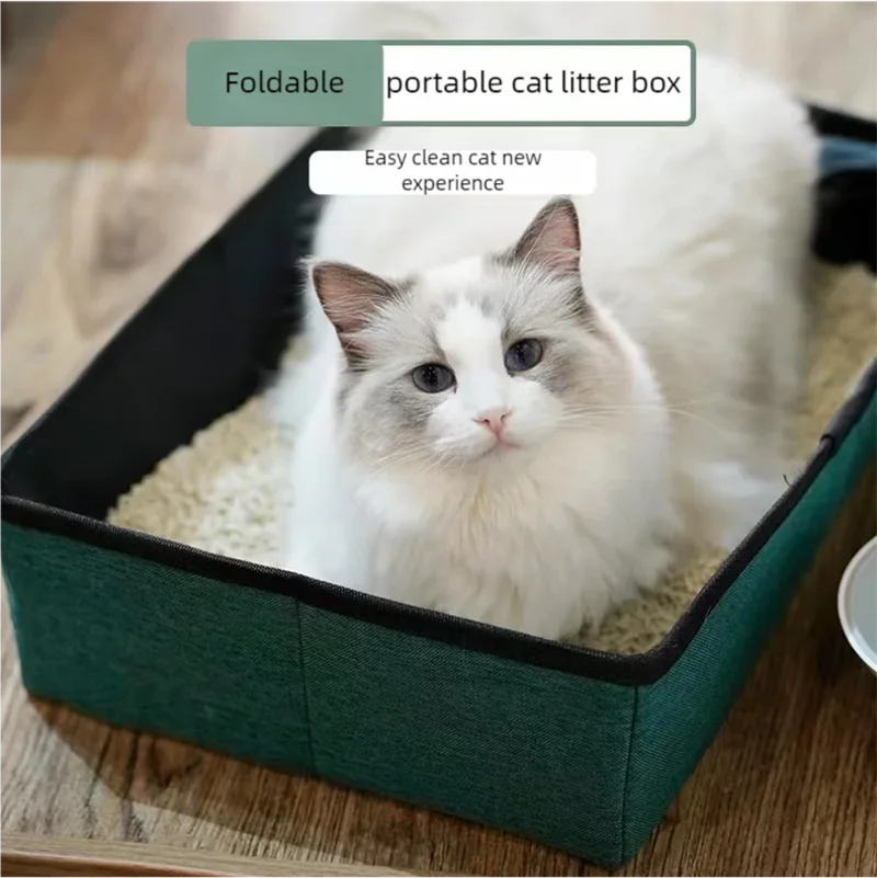 

Portable folding cat litter box, open pet cat litter box, cat toilet wholesale, oversized, large-sized, small-sized cat litter b