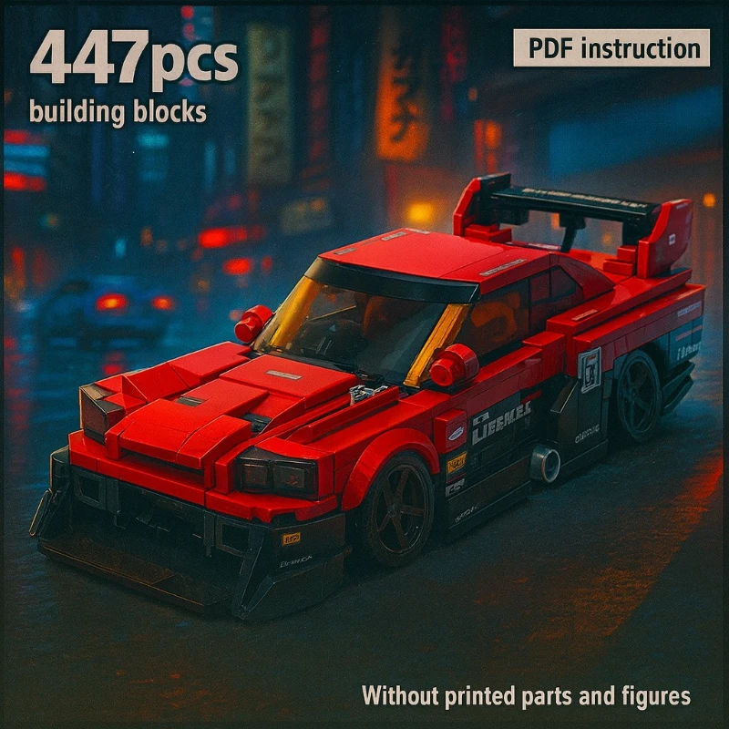 

Super Silhouette Racing Car Widebody Model Building Blocks Set DIY Assembly Bricks Vehicle Collection Educational Toys Gift