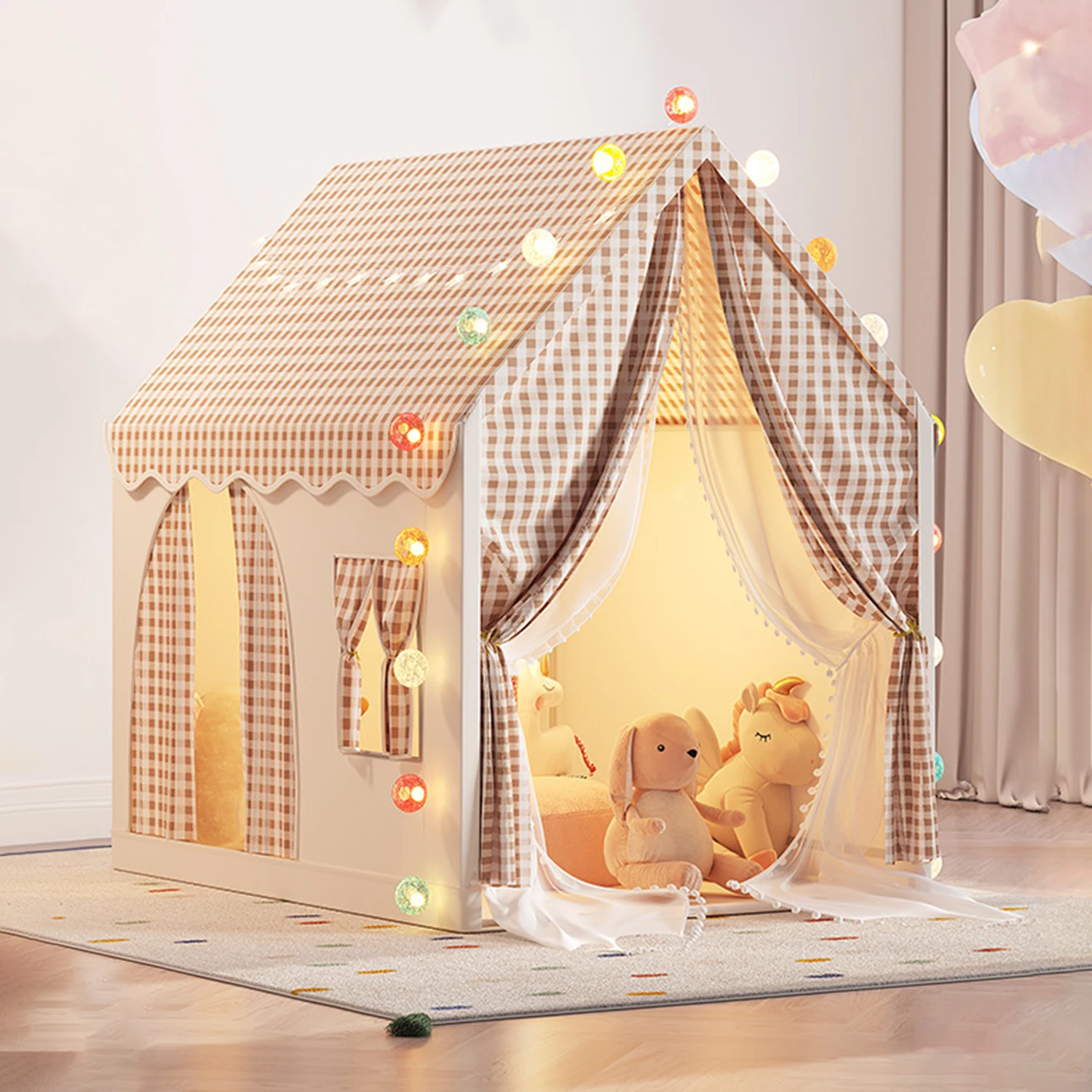 Tente pour enfants style maison classique maison de jeu pour enfants tente portable avec grande fenêtre espace enfant jouets tente cadeau pour les enfants