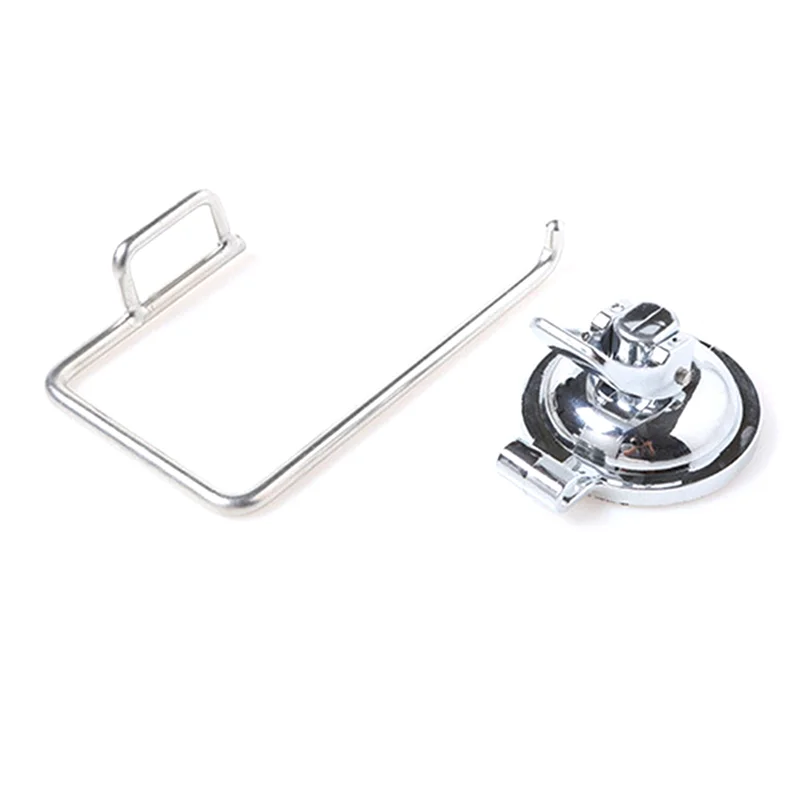 

N09R Vacuum Suction Cup Roll Paper Holder Silver Stainless Steel Tissue Rack Bathroom WC Toilet Wall Mounted Storage Shelf