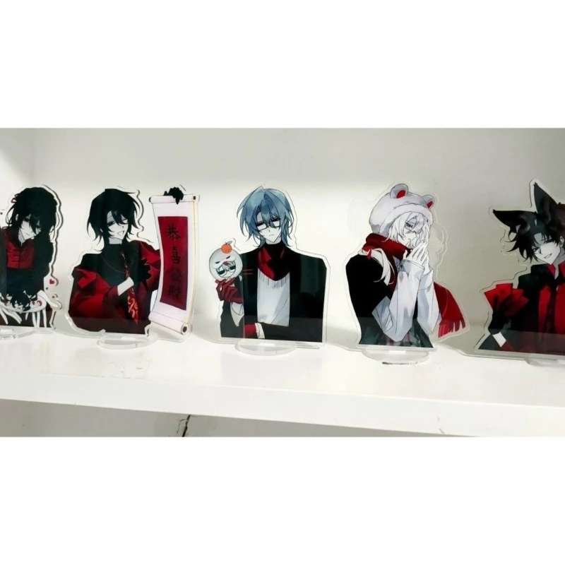 The First Seven Strange Stories Ornaments Standing Signs Dark Red Creative Exquisite Desktop Decoration Fan Collection Gifts