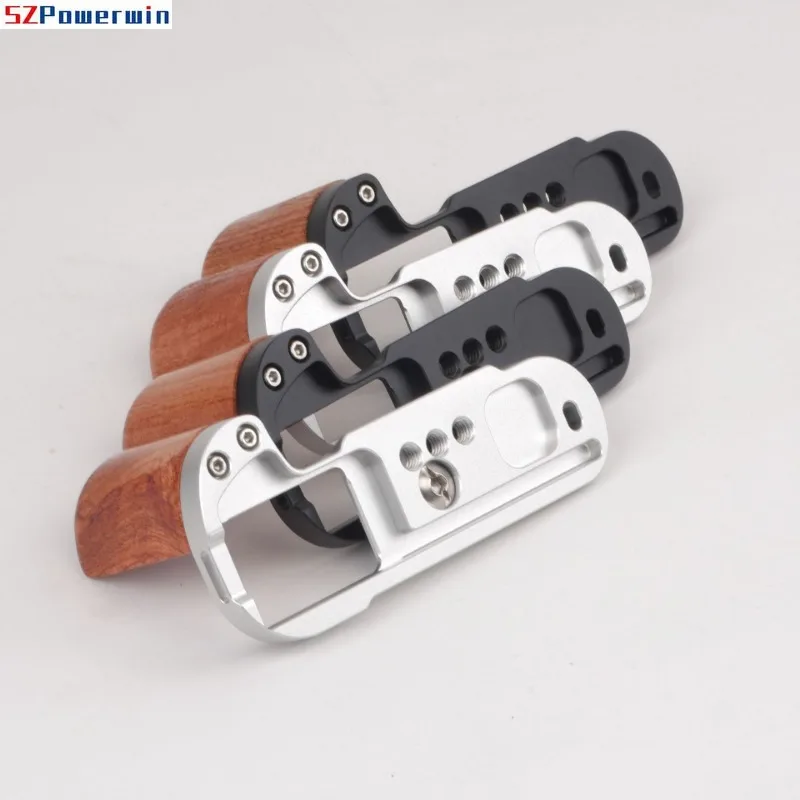 Placa de liberación rápida para cámara Fujifilm X-T50, accesorios para cámara, mango de madera con soporte para trípode Arca Swiss